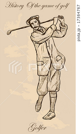 Vintage golf and golfers - freehand into vector 17364767