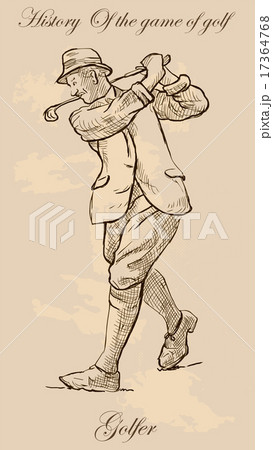 Vintage golf and golfers - freehand into vector 17364768