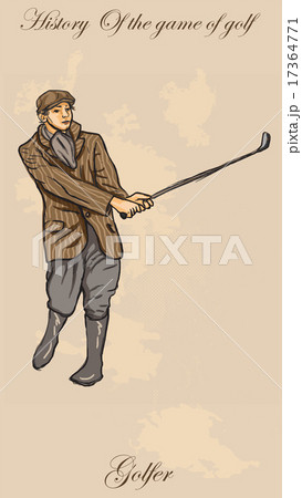 Vintage golf and golfers - freehand into vector 17364771