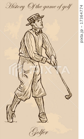 Vintage golf and golfers - freehand into vector 17364774