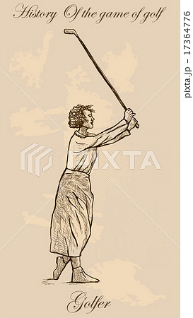 Vintage golf and golfers - freehand into vector 17364776