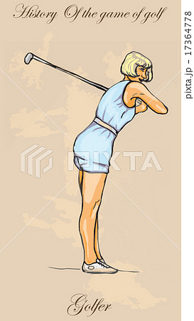 Vintage golf and golfers - freehand into vector 17364778