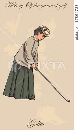 Vintage golf and golfers - freehand into vector 17364783