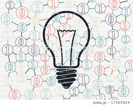 Finance concept: Light Bulb on wall background 17365924