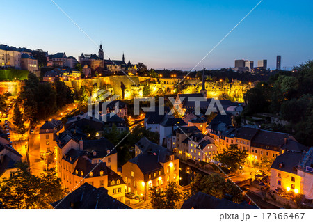 Luxembourg City downtown dusk 17366467