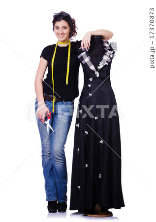 Woman tailor isolated on the white Woman tailor isolated on the white 17370873