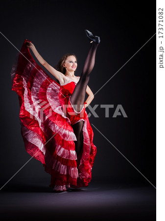 Girl in red dress dancing dance Girl in red dress dancing dance 17371082