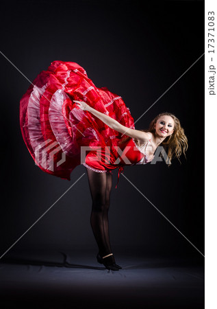 Girl in red dress dancing dance Girl in red dress dancing dance 17371083