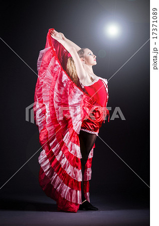 Girl in red dress dancing dance Girl in red dress dancing dance 17371089