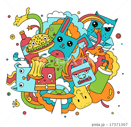 Funny doodle vector illustration 17371307