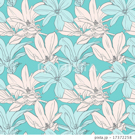 Decorative floral seamless pattern with flowers jn black background 17372258