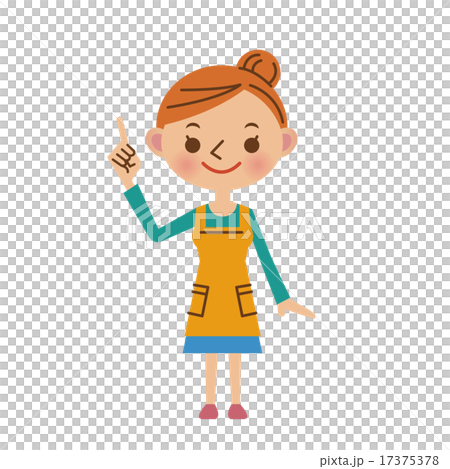 A housewife of a finger-pointing apron 17375378