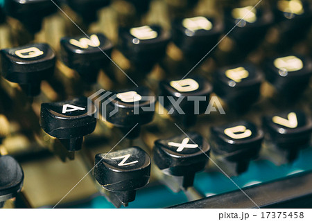 Close Up Of Antique Typewriter Keys. Old Manual Retro Keys, Vint 17375458