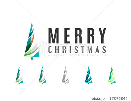 Set of abstract Christmas Tree Icons, business logo concepts, clean modern glossy design Set of abstract Christmas Tree Icons, business logo concepts, clean modern glossy design 17376842
