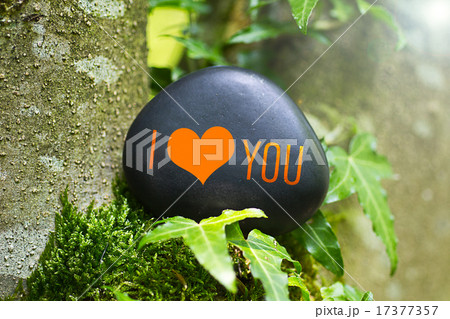 „I Love You" on a stone in nature „I Love You" on a stone in nature 17377357