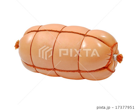 Appetizing sausage with threads grid.Isolated. Appetizing sausage with threads grid.Isolated. 17377951