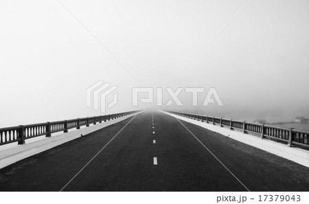 road, way like arrow, direction to future in fog 17379043
