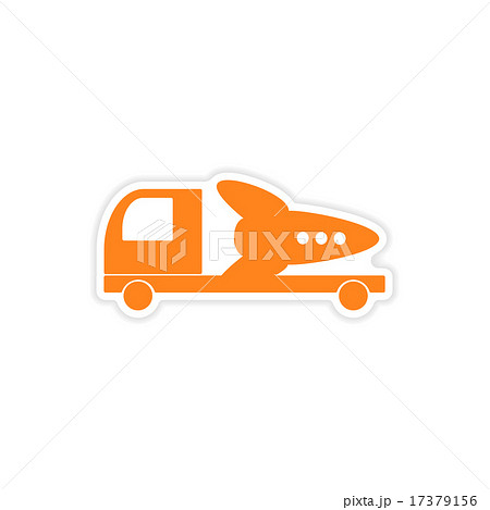 icon sticker realistic design on paper Truck transport rocket 17379156