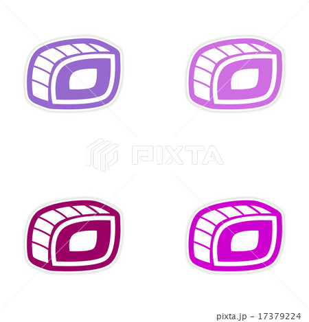 assembly sticker Sushi roll on a bright white background 17379224