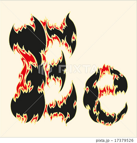 Fiery font Letter E Illustration on white background  17379526