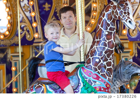 family at amusement park 17380226