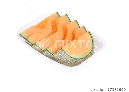 cantaloupe melon slice on white background 17381690