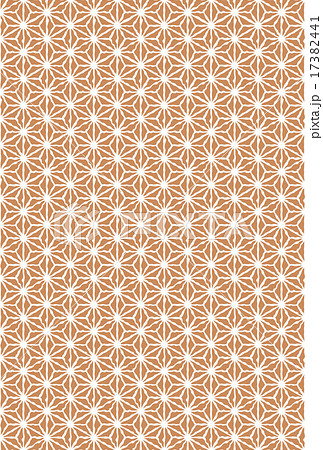 麻の葉　年賀背景　縦　江戸茶色 17382441