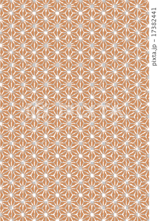 麻の葉　年賀背景　縦　江戸茶色 17382441