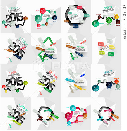 Set of light, paper design option infographic banner templates 17385332