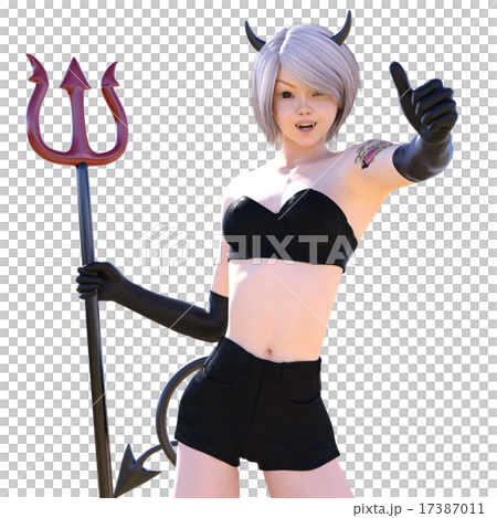 Cute demon perming3DCG illustrations material 17387011