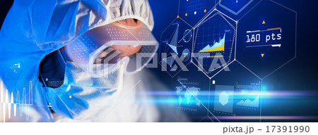 close up of scientist face in chemical lab close up of scientist face in chemical lab 17391990