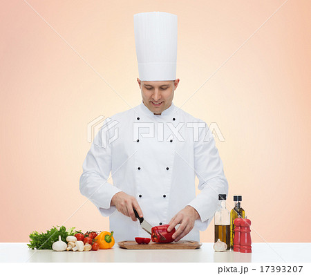 happy male chef cook cooking food 17393207