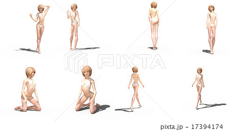 白い水着の女性 perming 3DCG イラスト素材 白い水着の女性 perming 3DCG イラスト素材 17394174