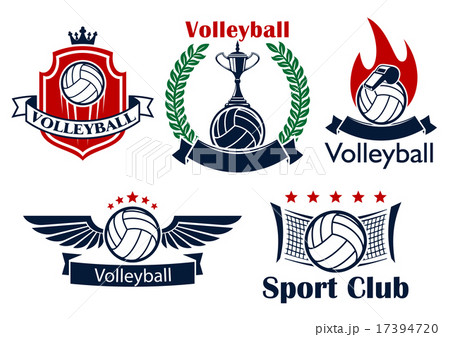 Volleyball game sporting heraldic emblems Volleyball game sporting heraldic emblems 17394720