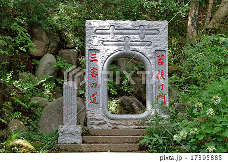 高尾山　高尾山薬王院　表参道から仏舎利塔への三密の道の苦抜け門（くぬけもん） 17395885