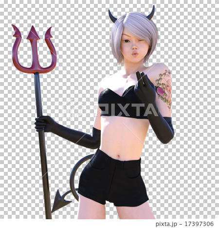 可愛い悪魔　perming3DCGイラスト素材 17397306