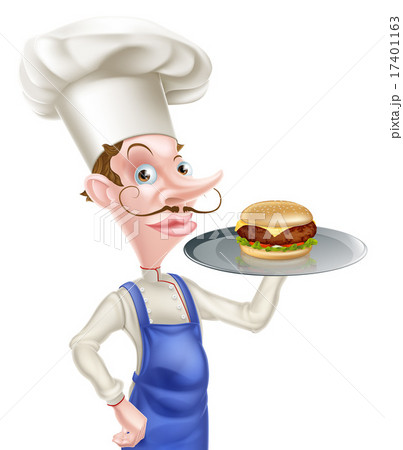 Cartoon Chef Burger 17401163