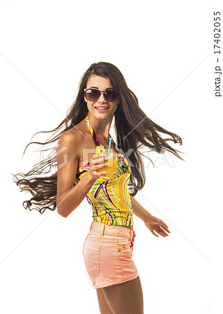 Gorgeous lady is turning back. 17402055