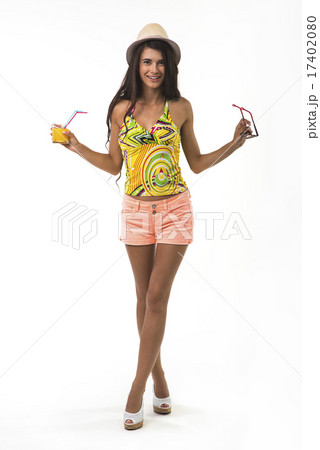 Mischievous lady in the straw hat. Mischievous lady in the straw hat. 17402080