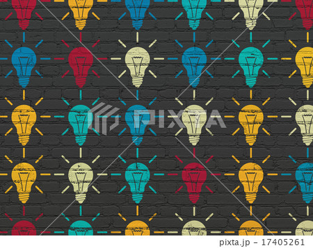 Business concept: Light Bulb icons on wall background Business concept: Light Bulb icons on wall background 17405261