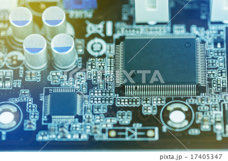 electrical circuit mother board from computer 17405347
