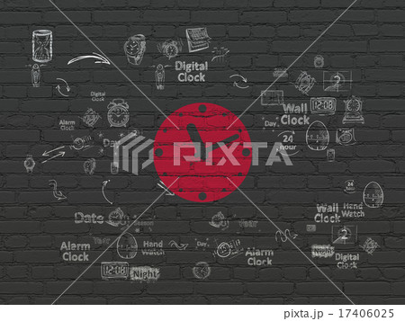 Time concept: Clock on wall background 17406025