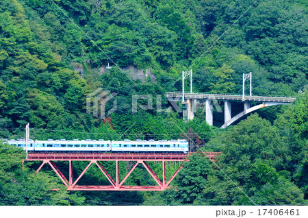 中央本線四方津の大呼戸橋梁を渡る189系ホリデー快速富士山号 17406461