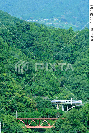 中央本線四方津の大呼戸橋梁を渡るE351系スーパーあずさ号 17406463