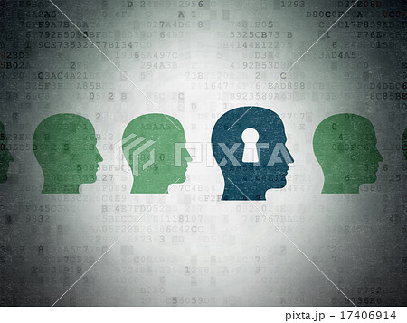 Studying concept: head with keyhole icon on Digital Paper background 17406914