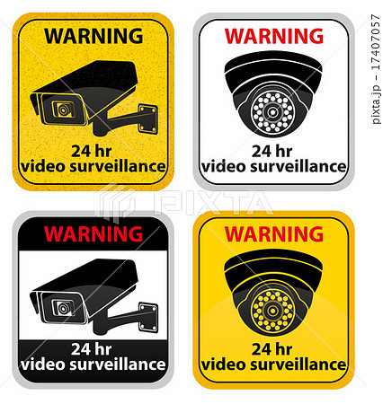 video surveillance warning sign vector video surveillance warning sign vector 17407057