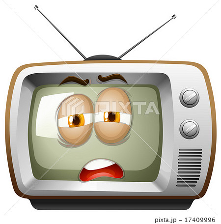 Television with sleepy face 17409996