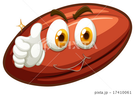 Happy face on rugby ball 17410061