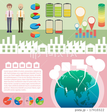 Infographic with people and graphs 17410322