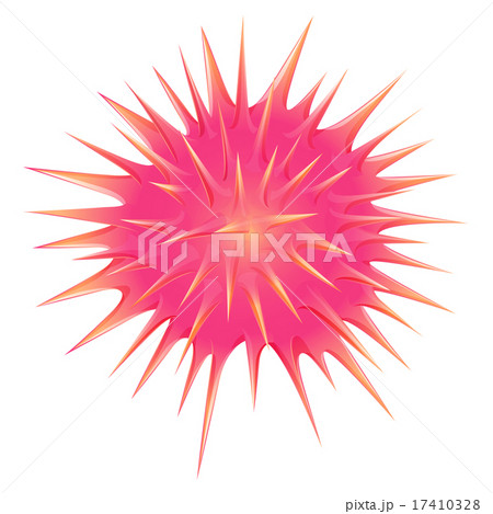 Pink thorny ball on white 17410328